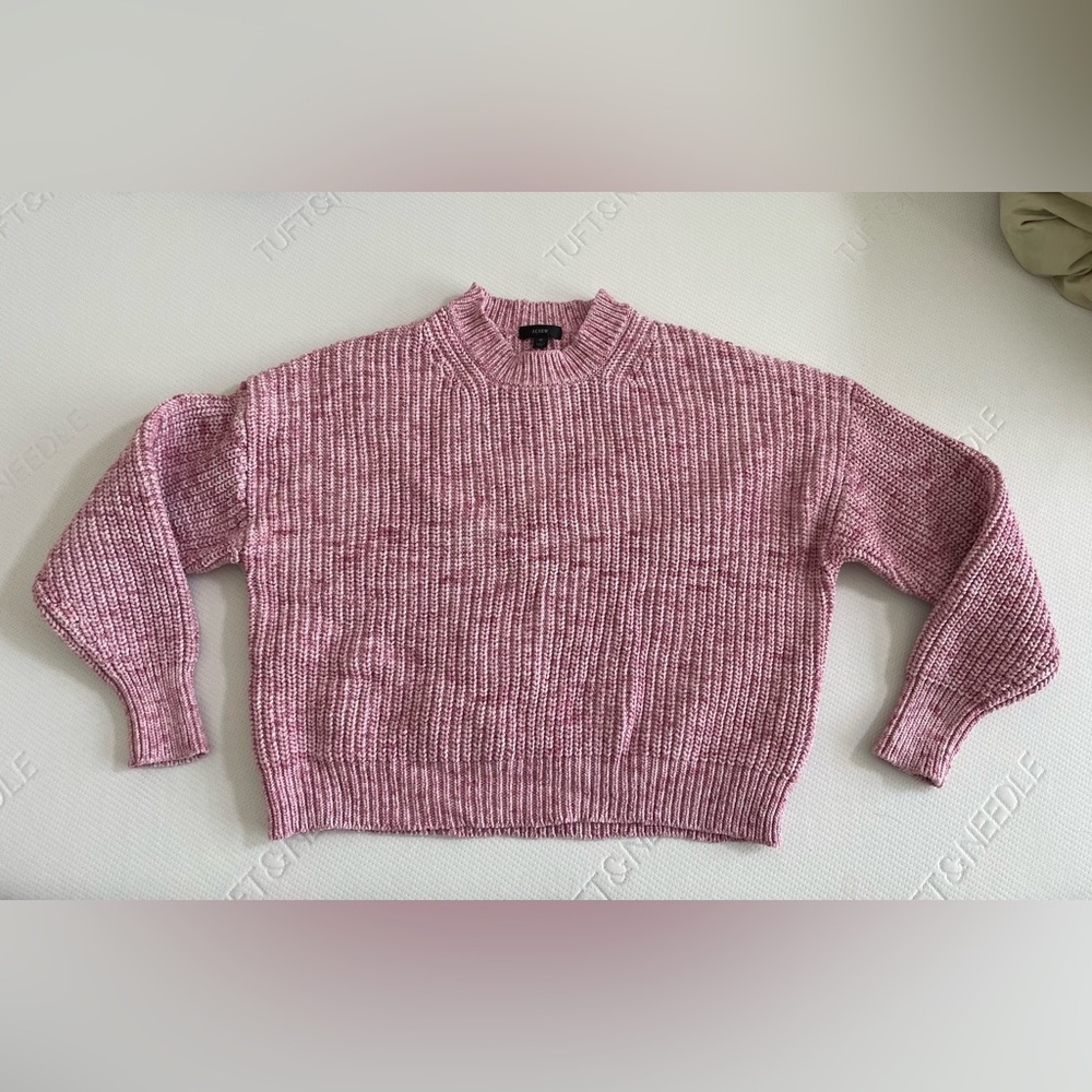JCrew marbled heather crew woven sweater